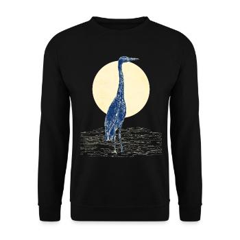 HÉRON CENDRÉ - Sweat-shirt Unisexe - noir - Devant - Alina (178cm) & Michal (187cm)