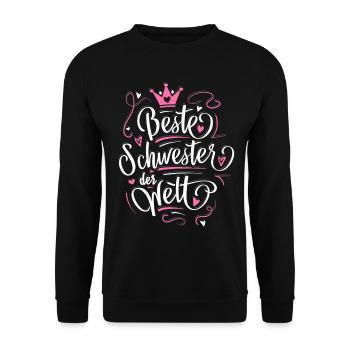 Meilleure soeur du monde - Drôle de cadeau - Sweat-shirt Unisexe - noir - Devant - Alina (178cm) & Michal (187cm)