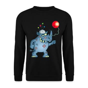 Rhinocéros et bilboquet - Sweat-shirt Unisexe - noir - Devant - Alina (178cm) & Michal (187cm)