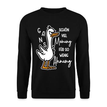 Goose a lot of opinion for so little idea - Unisex Sweatshirt - black - Front - Alina (178cm) & Michal (187cm)