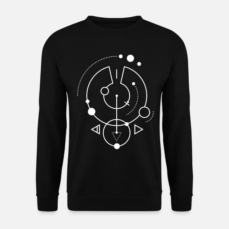 Weißes geometrisches Symbol - Unisex Pullover - Schwarz