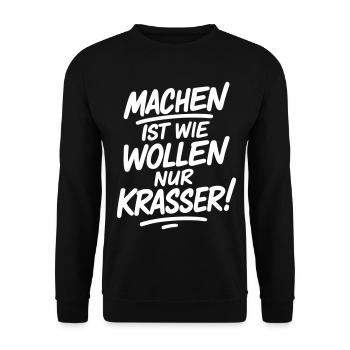 Doing is like wanting, only more blatant - Unisex Sweatshirt - black - Front - Alina (178cm) & Michal (187cm)