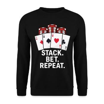 Stack Bet Repeat Casino Gambling Poker - Sweat-shirt Unisexe - noir - Devant - Alina (178cm) & Michal (187cm)