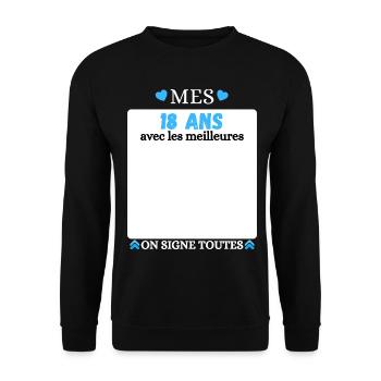 18th Birthday, My 18th Birthday with the Best - Unisex Sweatshirt - black - Front - Alina (178cm) & Michal (187cm)