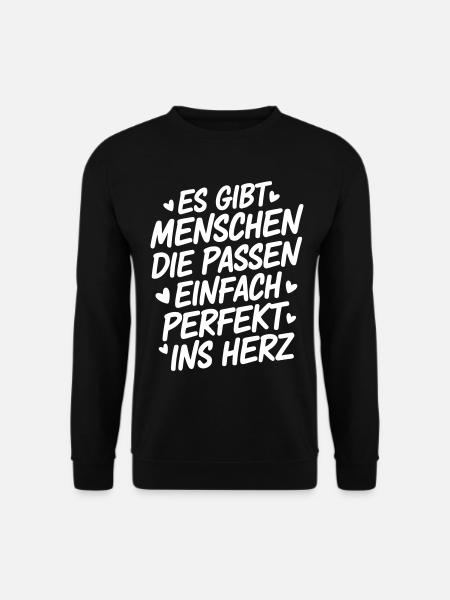 Menschen die passen einfach perfekt ins Herz - Unisex Pullover - Schwarz