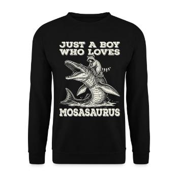 Juste un garçon qui aime le raton laveur Mosasaurus - Sweat-shirt Unisexe - noir - Devant - Alina (178cm) & Michal (187cm)