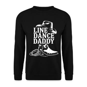 Cowboy Line Dance Daddy Motiv - Unisex Pullover - Schwarz - Vorne - Alina (178cm) & Michal (187cm)