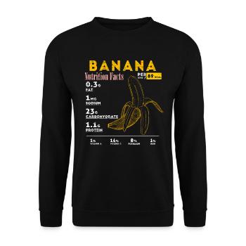 Banana Lover, Banana nutrition facts, Vegetarian - Unisex Sweatshirt - black - Front - Alina (178cm) & Michal (187cm)