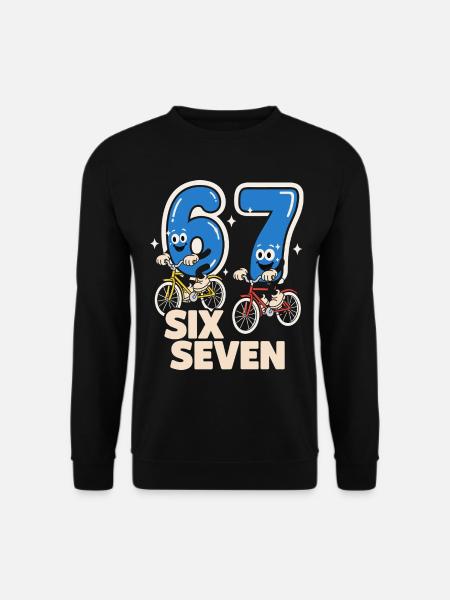 67 Six Seven meme Radfahren - Italienisch Lust - Unisex sweater - sort