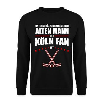 Alter Mann - Köln Eishockey Fan | Retro Vintage - Unisex Sweatshirt - black - Front - Alina (178cm) & Michal (187cm)
