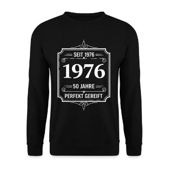 Millésime 1976 – 50 ans parfaitement maturé - Sweat-shirt Unisexe - noir - Devant - Alina (178cm) & Michal (187cm)