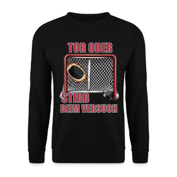Goal or Die – Unisex T-Shirt - Unisex Sweatshirt - black - Front - Alina (178cm) & Michal (187cm)