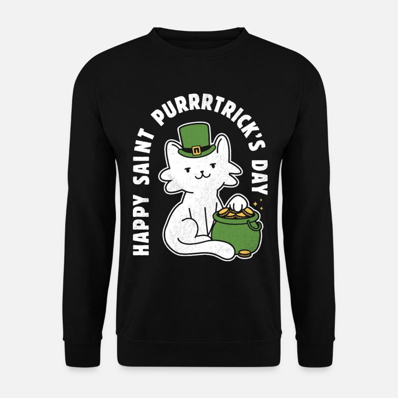 Happy St. Purrrtrick's Day - Unisex Sweatshirt - black