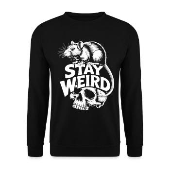 Stay Weird Skull Rat - Unisex Sweatshirt - black - Front - Alina (178cm) & Michal (187cm)