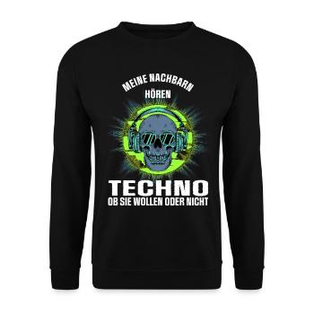 Mes voisins écoutent de la techno - Sweat-shirt Unisexe - noir - Devant - Alina (178cm) & Michal (187cm)