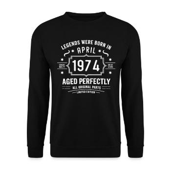 Avril 1974 - Sweat-shirt Unisexe - noir - Devant - Alina (178cm) & Michal (187cm)
