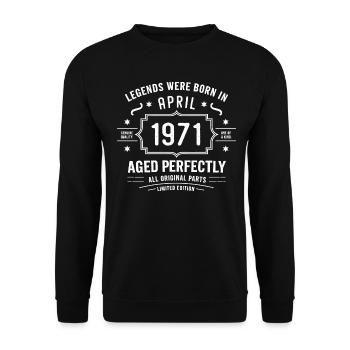 Avril 1971 - Sweat-shirt Unisexe - noir - Devant - Alina (178cm) & Michal (187cm)