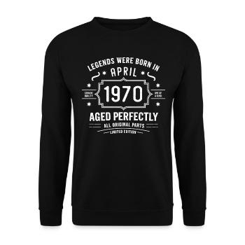 Avril 1970 - Sweat-shirt Unisexe - noir - Devant - Alina (178cm) & Michal (187cm)