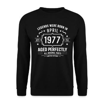 Avril 1977 - Sweat-shirt Unisexe - noir - Devant - Alina (178cm) & Michal (187cm)