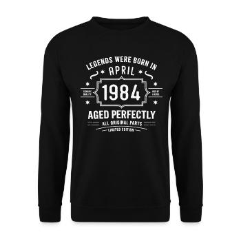 Avril 1984 - Sweat-shirt Unisexe - noir - Devant - Alina (178cm) & Michal (187cm)