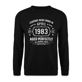 Avril 1983 - Sweat-shirt Unisexe - noir - Devant - Alina (178cm) & Michal (187cm)