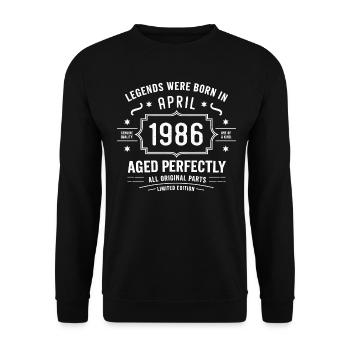 Avril 1986 - Sweat-shirt Unisexe - noir - Devant - Alina (178cm) & Michal (187cm)
