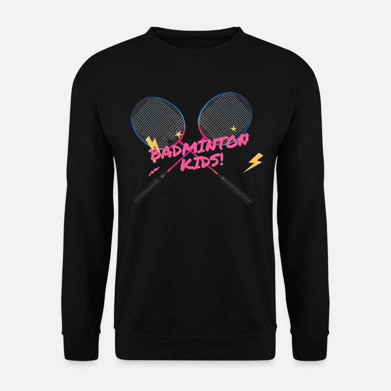 Badminton Kids Neon Schläger - Unisex Pullover - Schwarz