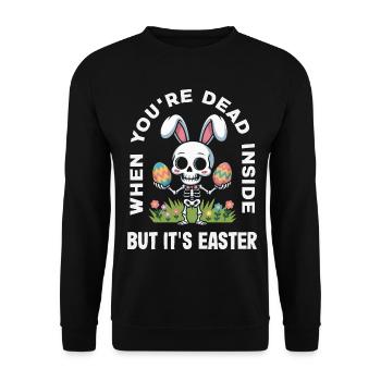 Joyeuse Pâques, douce chasse aux œufs du lapin, œufs de Pâques - Sweat-shirt Unisexe - noir - Devant - Alina (178cm) & Michal (187cm)