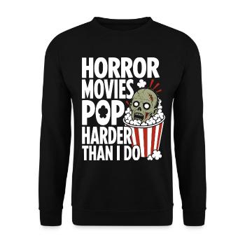 Horror Movies Popcorn Design - Unisex Sweatshirt - black - Front - Alina (178cm) & Michal (187cm)