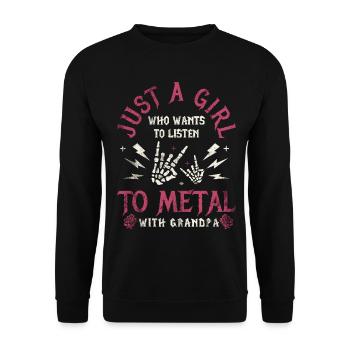 Une fille Metal Baby avec Grand-père Rock Baby - Sweat-shirt Unisexe - noir - Devant - Alina (178cm) & Michal (187cm)