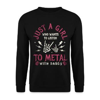 Metal Baby Girl With Daddy Rock Family - Unisex Sweatshirt - black - Front - Alina (178cm) & Michal (187cm)