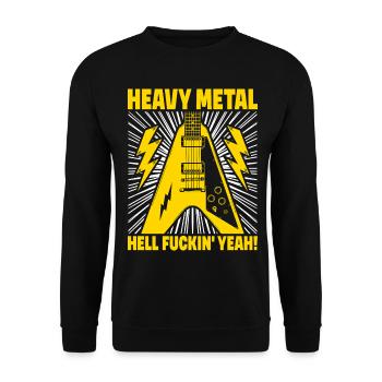 Heavy Metal Hell yes Gitarrenkunst - Unisex Pullover - Schwarz - Vorne - Alina (178cm) & Michal (187cm)