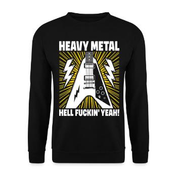 Heavy Metal! Verdammt ja! - Unisex Pullover - Schwarz - Vorne - Alina (178cm) & Michal (187cm)