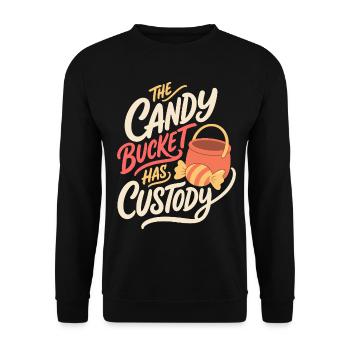 Halloween – The Candy Bucket Has Custody - Unisex Pullover - Schwarz - Vorne - Alina (178cm) & Michal (187cm)