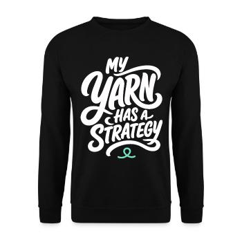 Handarbeit – My Yarn Has a Strategy - Unisex Pullover - Schwarz - Vorne - Alina (178cm) & Michal (187cm)