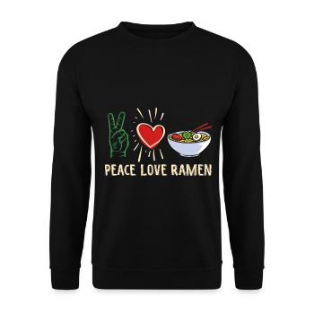 Drôle ramen Food Noodles Anime japonais - Sweat-shirt Unisexe - noir - Devant - Alina (178cm) & Michal (187cm)