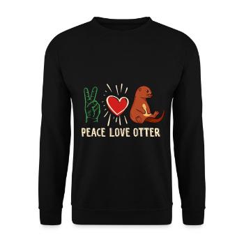 Funny Otter Cute Animal Sea Otter Fun Liebh - Unisex Sweatshirt - black - Front - Alina (178cm) & Michal (187cm)