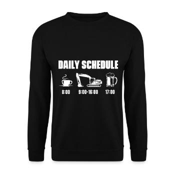 Bagger Baggerfahrer Baggerführer - Unisex Pullover - Schwarz - Vorne - Alina (178cm) & Michal (187cm)