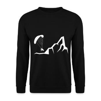 Berg - Gleitschirmfliegen - (10) - Unisex Pullover - Schwarz - Vorne - Alina (178cm) & Michal (187cm)