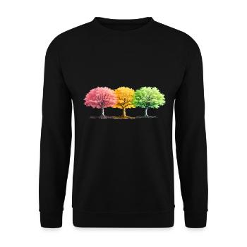 Trees Colorful Fantasy Forest - Unisex Sweatshirt - black - Front - Alina (178cm) & Michal (187cm)