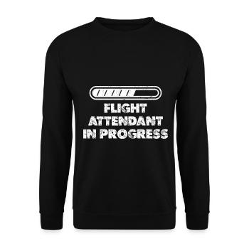 Flight Attendant In Progress Flugzeug Aviation Lov - Unisex Pullover - Schwarz - Vorne - Alina (178cm) & Michal (187cm)