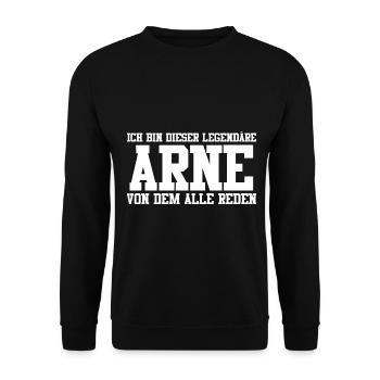 Arne Name Design - Unisex Pullover - Schwarz - Vorne - Alina (178cm) & Michal (187cm)