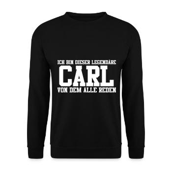 Carl Name Design - Unisex Pullover - Schwarz - Vorne - Alina (178cm) & Michal (187cm)