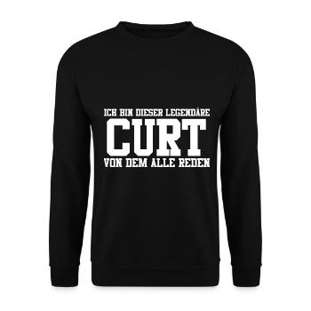 Curt Name Design - Unisex Pullover - Schwarz - Vorne - Alina (178cm) & Michal (187cm)
