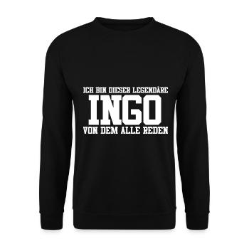 Ingo Name Design - Unisex Pullover - Schwarz - Vorne - Alina (178cm) & Michal (187cm)