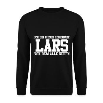 Lars Name Design - Unisex Pullover - Schwarz - Vorne - Alina (178cm) & Michal (187cm)