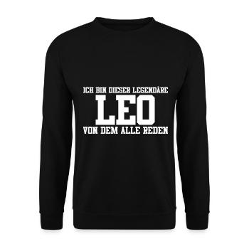 Leo Name Design - Unisex Pullover - Schwarz - Vorne - Alina (178cm) & Michal (187cm)
