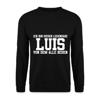 Luis Name Design - Unisex Pullover - Schwarz - Vorne - Alina (178cm) & Michal (187cm)