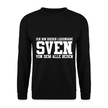 Sven Name Design - Unisex Pullover - Schwarz - Vorne - Alina (178cm) & Michal (187cm)