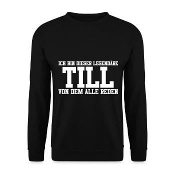 Till Name Design - Unisex Pullover - Schwarz - Vorne - Alina (178cm) & Michal (187cm)
